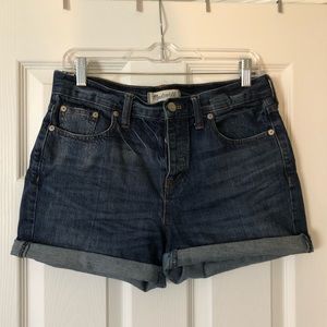 Madewell Jean shorts - high waisted, button front - size 27 but fits 27/28/29